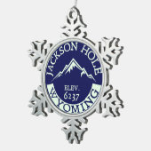 Jackson Hole Wyoming Skiing Hiking Snowboard Tin Sneeuwvlok Ornament (Rechts)