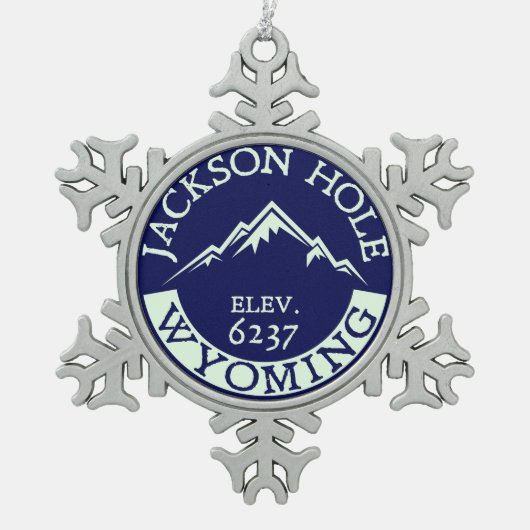 Jackson Hole Wyoming Skiing Hiking Snowboard Tin Sneeuwvlok Ornament (Voorkant)