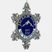 Jackson Hole Wyoming Skiing Ski Hike Tin Sneeuwvlok Ornament (Links)