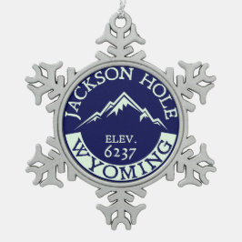 Jackson Hole Wyoming Skiing Ski Hike Tin Sneeuwvlok Ornament