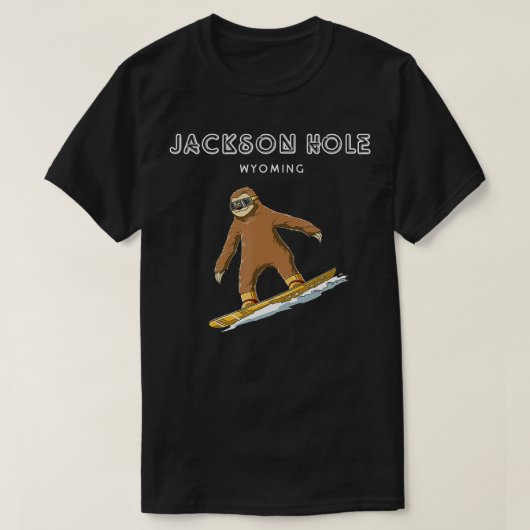 Jackson Hole Wyoming Sloth Snowboard Gift T-shirt (Design voorkant)