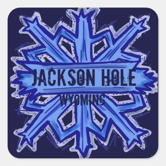 Jackson Hole Wyoming sneeuwvlok stickers (Voorkant)
