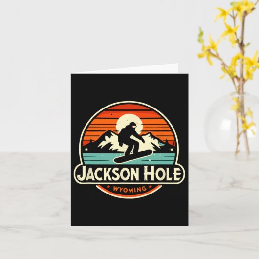 Jackson Hole Wyoming Snowboarden Kaart (Gele Bloem)