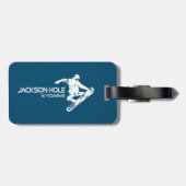 Jackson Hole Wyoming Snowboarder Bagagelabel (Achterkant horizontaal)