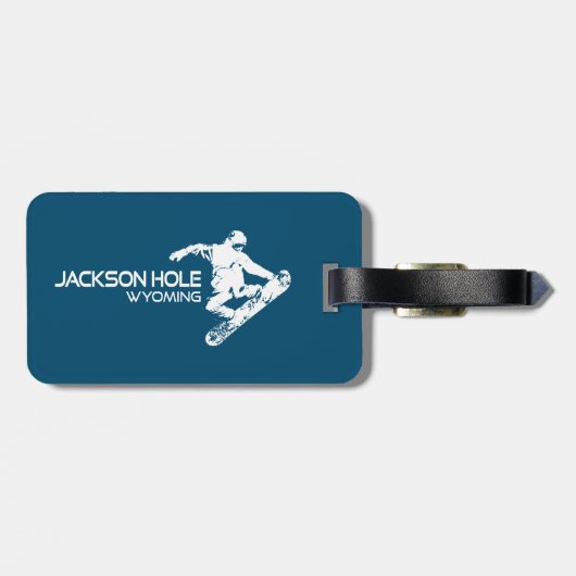 Jackson Hole Wyoming Snowboarder Bagagelabel (Achterkant horizontaal)
