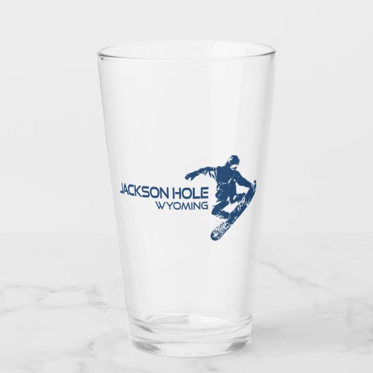 Jackson Hole Wyoming Snowboarder Glas (Voorkant)