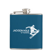 Jackson Hole Wyoming Snowboarder Heupfles (Voorkant)