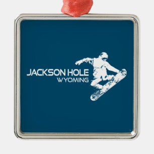 Jackson Hole Wyoming Snowboarder Metalen Ornament