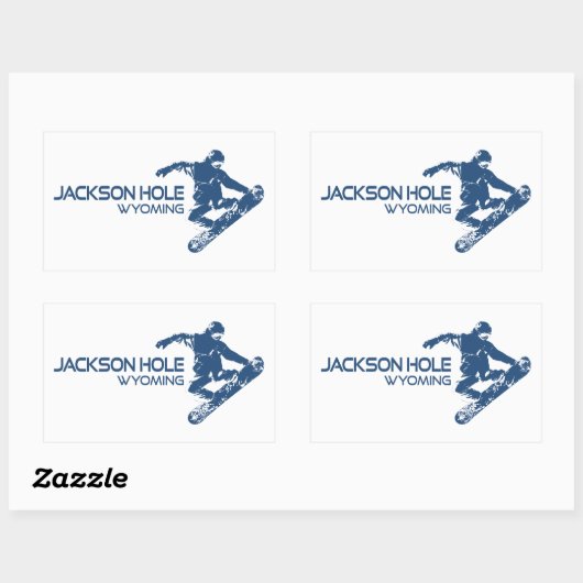 Jackson Hole Wyoming Snowboarder Rechthoekige Sticker (Vel)