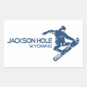 Jackson Hole Wyoming Snowboarder Rechthoekige Sticker (Voorkant)
