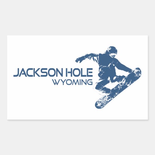 Jackson Hole Wyoming Snowboarder Rechthoekige Sticker (Voorkant)
