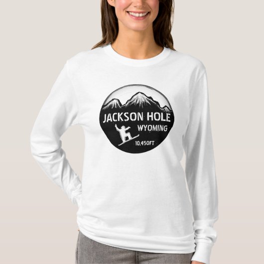 Jackson Hole Wyoming-snowboardhoodie T-shirt (Voorkant)