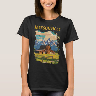Jackson Hole Wyoming Tetons Retro Reis T-shirt