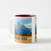 Jackson Hole Wyoming Tweekleurige Koffiemok (Voorkant links)
