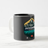 Jackson Hole Wyoming Tweekleurige Koffiemok (Voorkant links)