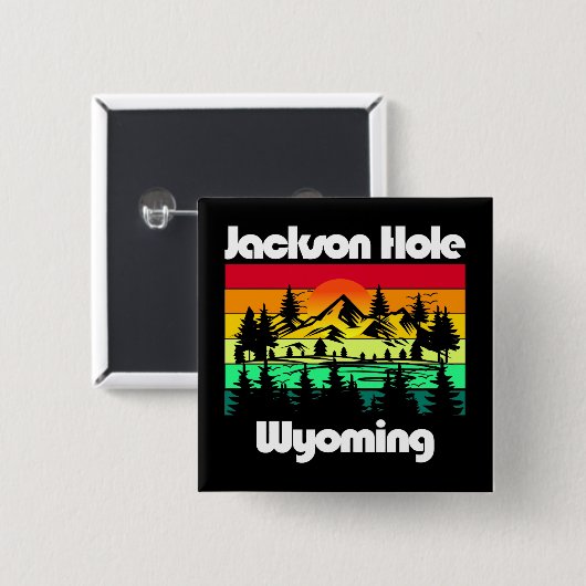 Jackson Hole Wyoming Vierkante Button 5,1 Cm (Voorkant /achterkant)