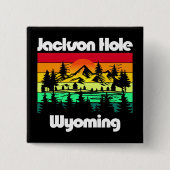 Jackson Hole Wyoming Vierkante Button 5,1 Cm (Voorkant)