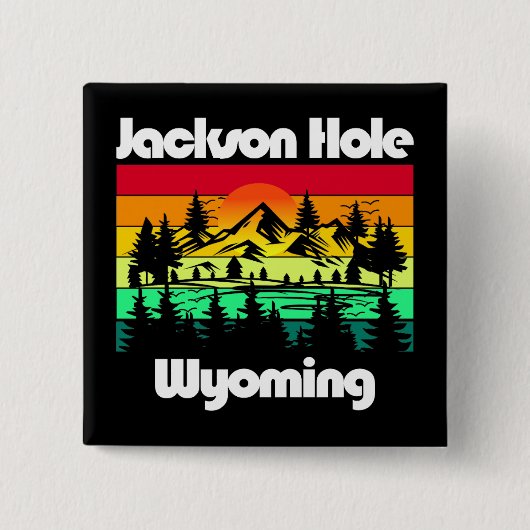 Jackson Hole Wyoming Vierkante Button 5,1 Cm (Voorkant)