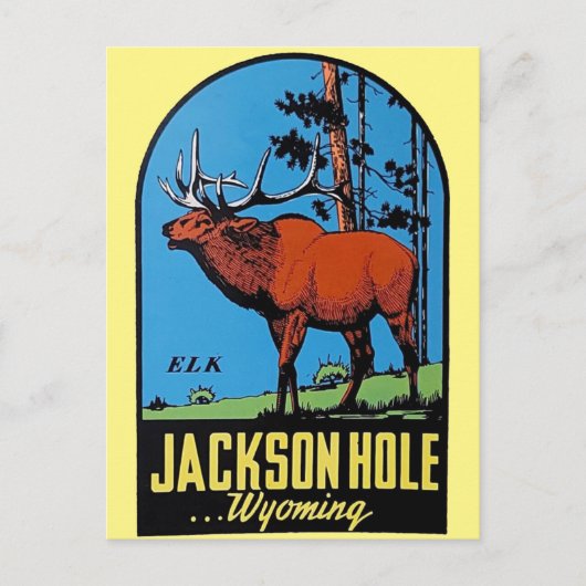 Jackson Hole Wyoming vintage-Briefkaart Briefkaart (Voorkant)