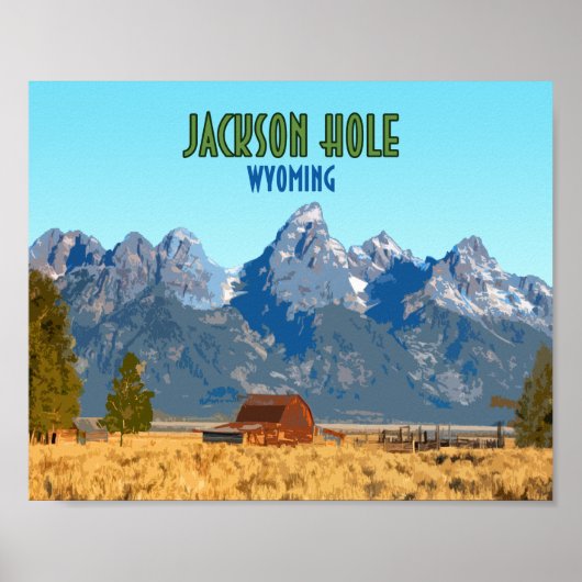 Jackson Hole Wyoming Vintage Poster (Voorkant)