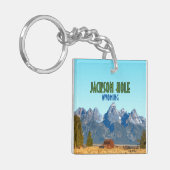 Jackson Hole Wyoming Vintage Sleutelhanger (Voorkant Links)