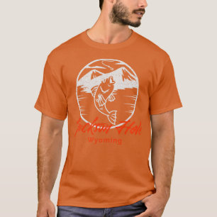 Jackson Hole Wyoming Vliegvissen Wandelen Skiën Tr T-shirt