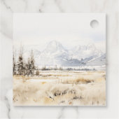 Jackson Hole Wyoming Watercolor Landscape Wedding Bedankjes Labels (Achterkant)