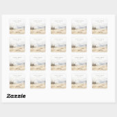 Jackson Hole Wyoming Watercolor Landscape Wedding Vierkante Sticker (Vel)