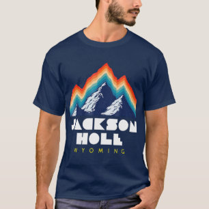 Jackson Hole WyomingSki Resort 1980s Retro T-shirt