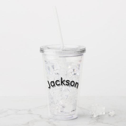 Jackson Jongensnaam, Acryl Drinkbeker (Voorkant ijs)