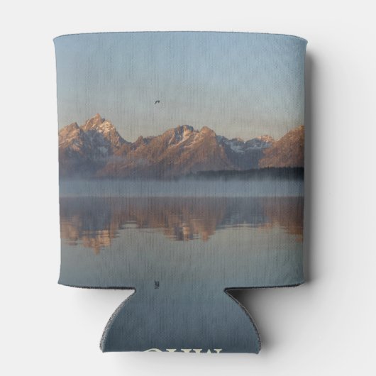 Jackson Lake Dam Reflection in Grand Teton Park Blikjeskoeler (Achterkant)