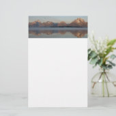 Jackson Lake Dam Reflection in Grand Teton Park Briefpapier (Staand voorkant)