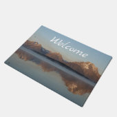 Jackson Lake Dam Reflection in Grand Teton Park Deurmat (Schuin)