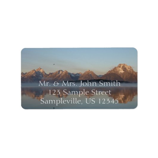 Jackson Lake Dam Reflection in Grand Teton Park Etiket (Voorkant)