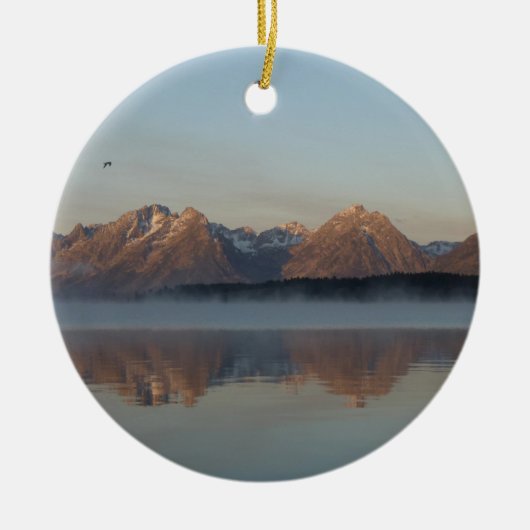 Jackson Lake Dam Reflection in Grand Teton Park Keramisch Ornament (Voorkant)