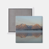 Jackson Lake Dam Reflection in Grand Teton Park Magneet (Voorkant / Achterkant)