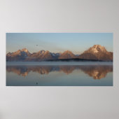 Jackson Lake Dam Reflection in Grand Teton Park Poster (Voorkant)