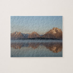Jackson Lake Dam-weerkaatsing in Grand Teton Park Legpuzzel