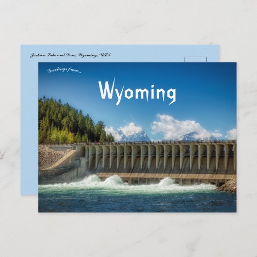 Jackson Lake en Dam Wyoming USA Briefkaart (Voorkant / Achterkant)