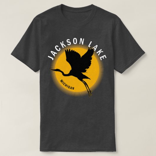 Jackson Lake in Michigan Heron Sunrise T-shirt (Design voorkant)