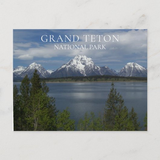 Jackson Lake, Snow Capped Peaks, Grand Teton Briefkaart (Voorkant)