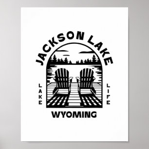 Jackson Lake Wyoming Buiten Activiteiten Vintage 2 Poster