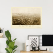 Jackson, MI Panorama Map - 1868 Poster (Thuiskantoor)