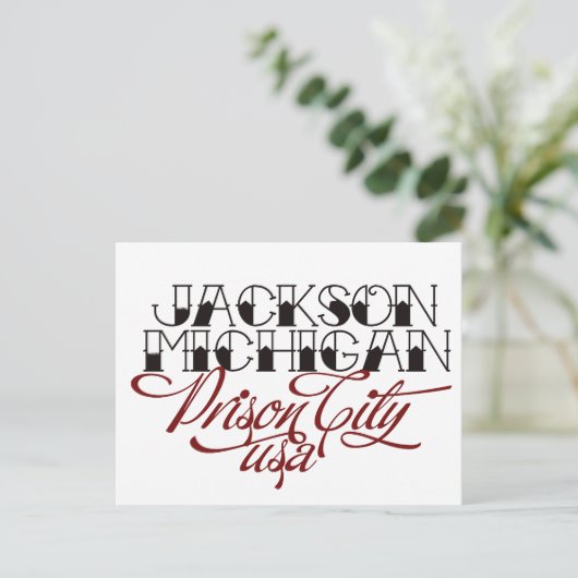 Jackson Michigan Briefkaart (Staand voorkant)