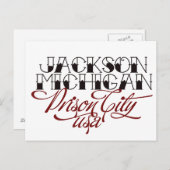Jackson Michigan Briefkaart (Voorkant / Achterkant)