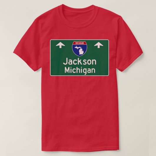 Jackson Michigan Highway Guide bord T-shirt (Design voorkant)