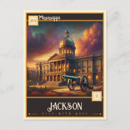 Jackson, Mississippi | Antiek Briefkaart (Voorkant)
