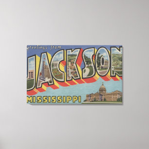 Jackson, Mississippi - Grote letterscènes Canvas Afdruk
