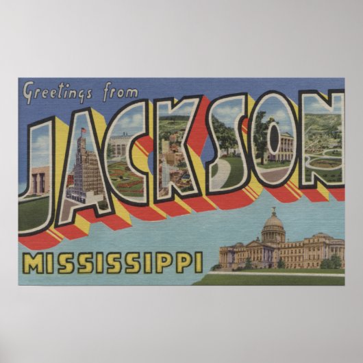 Jackson, Mississippi - Grote letterscènes Poster (Voorkant)