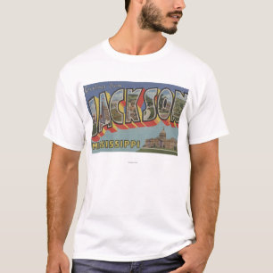 Jackson, Mississippi - Grote letterscènes T-shirt
